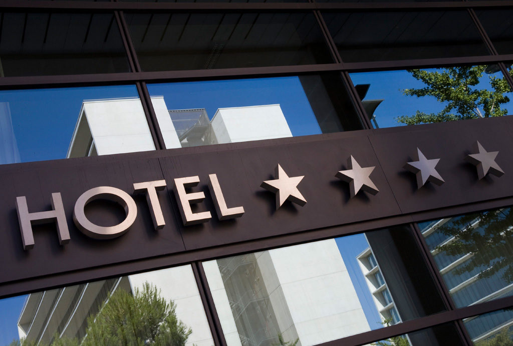 Detail of a four stars hotel with reflection Detail of a four stars hotel with reflection